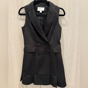 Anthropologie Sleeveless Double-Breasted Black Blazer Dress Mare Mare